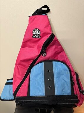 Crocs Pink & Blue Sling Bag